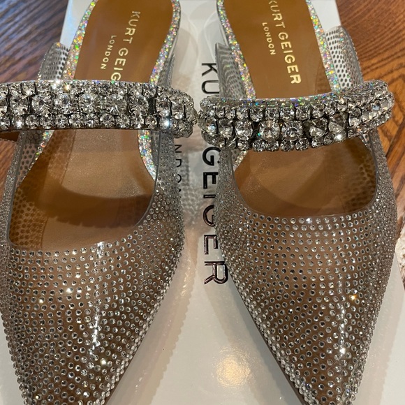NIB Kurt Geiger London PRINCELY VINYL Embellished Mules 7.5 (FINAL PRICE)#1025 - Picture 5 of 12